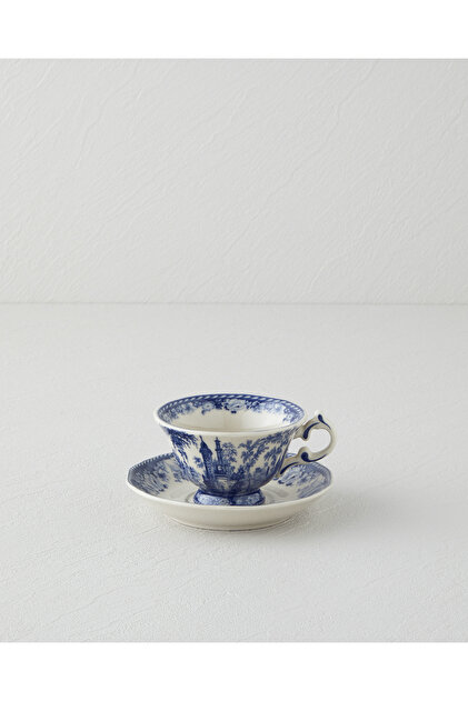 Preston Stoneware 2 Parça 1 Kişilik Kahve Fincan Takımı 100 ml Lacivert