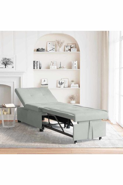 Sofa Bed Light Grey 194 x 67 x 82 cm Velvet
