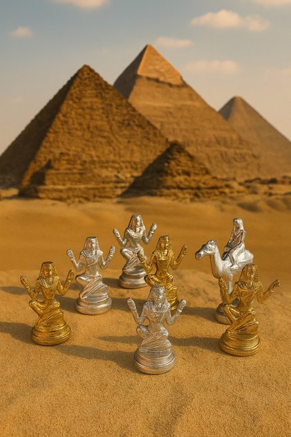 Handmade Pewter Cast Decorative Antique Chess Mini Figures 6 Pieces