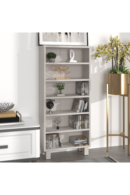 CD Cabinet HAMAR White 45x18x100 cm Solid Wood Pine