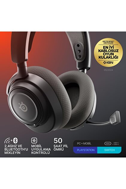 SteelSeries Arctis Nova 7 Gen 2 Wireless Oyun Kulaklığı - Siyah