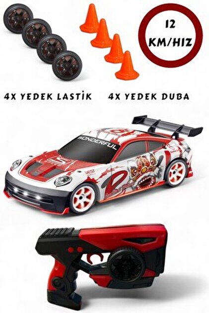 OzzConcept Porsche 911 Kırmızı Renkli 1:24 Drift 4X4 Şarjlı RC