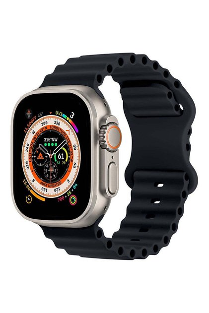Curea Silicon Ocean Loop Apple Watch Ultra 2/Ultra/SE/9/8/7/6/5/4/3 - 42/44/45/49MM, Albastru Inchis