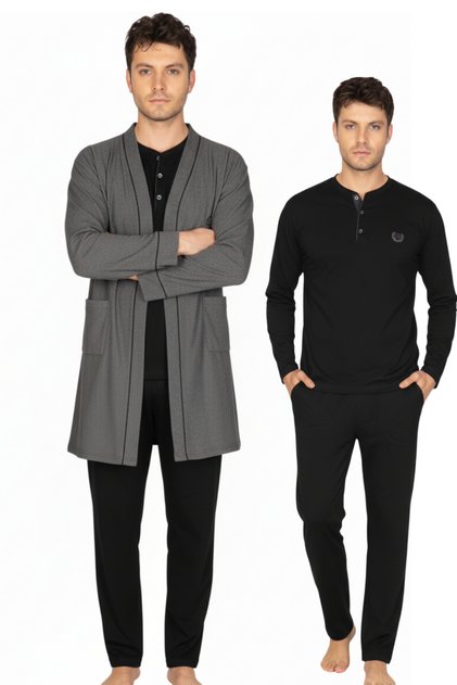 Men's 3-Piece Groom Robe Pajama Set Vr.A3.N55.Y01.D10