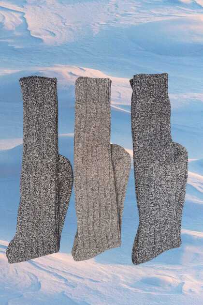Men's winter knee-high 3-pair extra thick ski and snowboard socks thermal