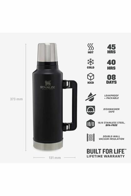 Stanley 2 Qt Classic Vacuum Stainless Steel Thermos 1.9 Lt 1,9 Lt - Black  10-07934-004- Trendyol