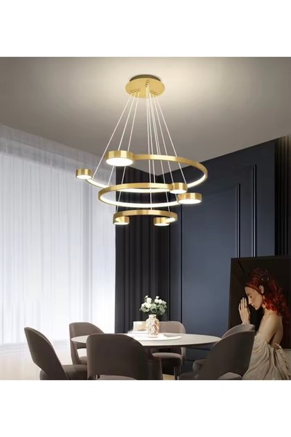 Nova 3-ring bronze chandelier