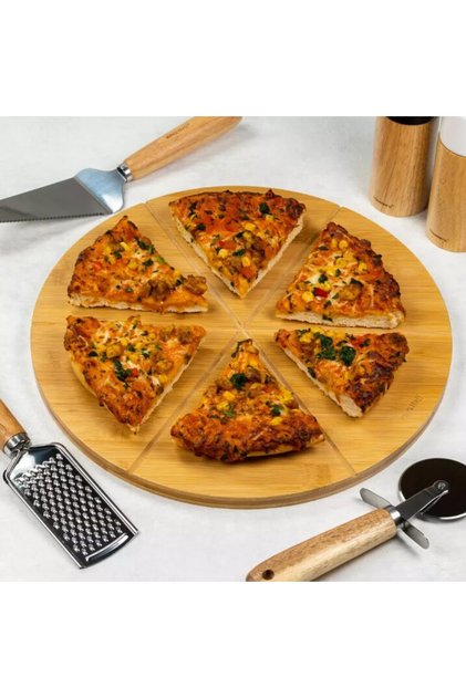 Tava pentru pizza, din bambus, 35 cm,