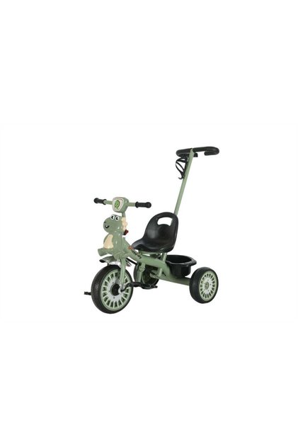 Dino Smart Plug & Play Tricycle with Free Wheel Pedal and Adjustable Push Handle - Green
