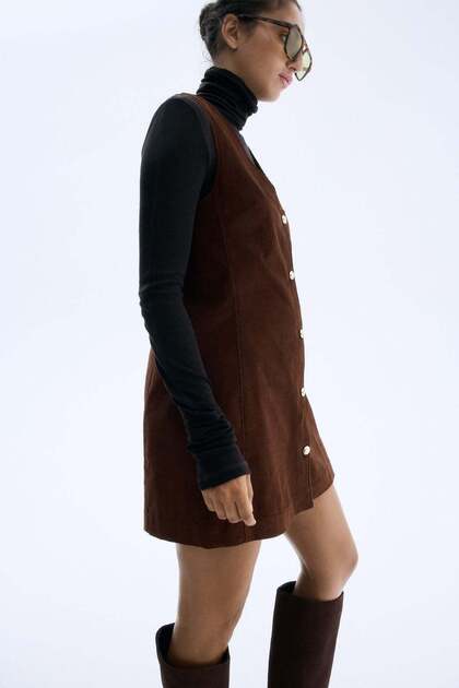 Corduroy pinafore dress