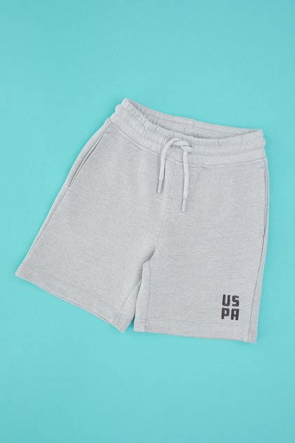 Boy's Gray Melange Knitted Shorts 50325210-Vr086