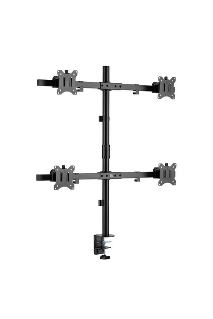 Std5704B Basic 17”-32” Vesa Height/Width Adjustable Quad Monitor Mount with Cable Management