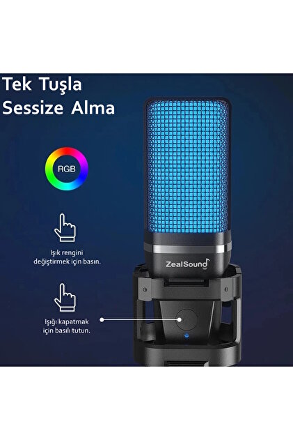 zealsound A68 RGB USB Condenser Gamer Mikrofon - Fiyatı, Yorumları