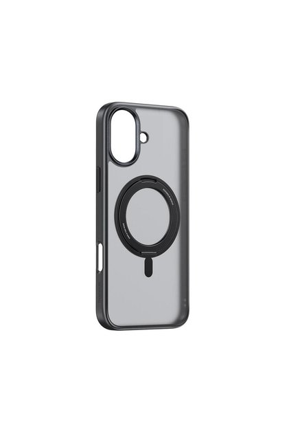 Skyring Series 360 ° Magsafe iPhone 16 Phone Case with Stand - Black