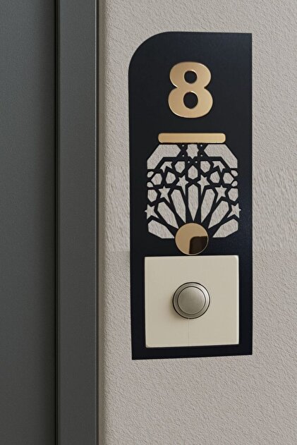 AHWALL İsme Özel Dekoratif Daire Kapı Numarası Zil Priz Çerçevesi