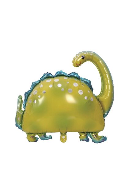 Balon petrecere, folie metalizată verde, 90×70 cm, dinozaur
