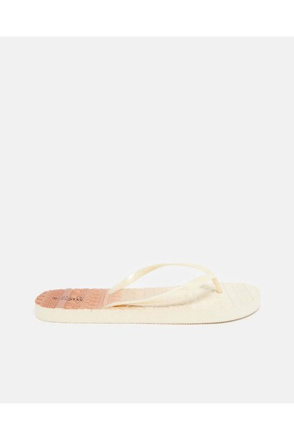 Women Beige Printed Flip Flops