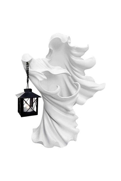Messenger with Lantern, Witch Ghoul Lamp, Witch Resin Sculpture Decoration Ghost Statue Decoration,