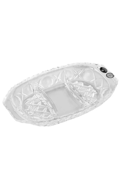 Platou compartimentat din cristal de Bohemia 21,5 cm
