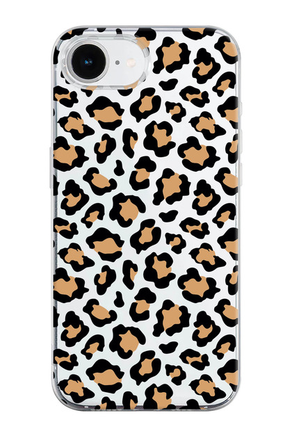 Leopard Pattern Transparent Silicone Phone Case Compatible with iPhone 16E/17E