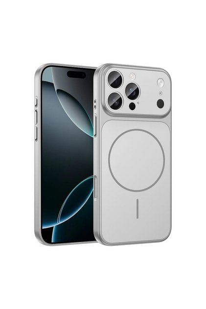 Apple iPhone 16 Pro Compatible Case - TitanMag Case (iPhone 18 Pro Max Look) - Silver