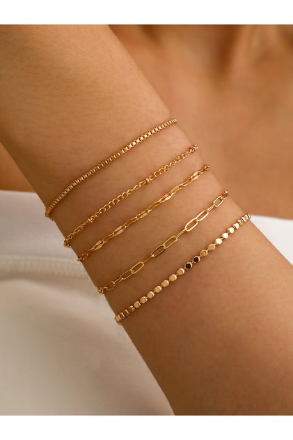 Set of 5 - Assorted Link Bracelets