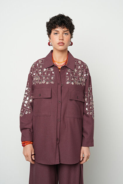 Women's Robe and Sleeves Embroidered - Beaded Jacket