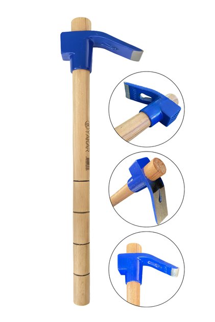 Dövme Çelik Keser 400Gr | + 45Cm Keser Sapı, Takım Çeliği Usta Keseri, Profesyonel Kullanım