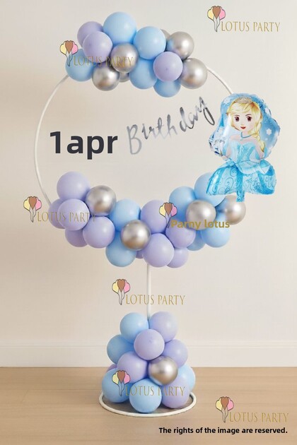 Snowflake Princess Girl Themed Birthday - Princess Girl Foil Balloon with Stand