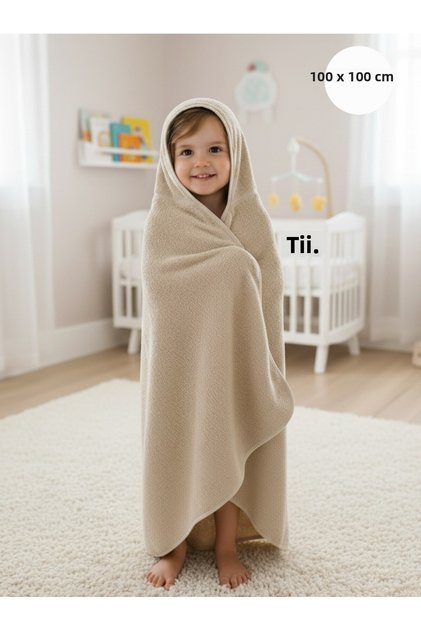 Outlet 100X100Cm Cotton Baby Girl-Boy Bath Towel Swaddle 0-5 Years Old Plain/Beige