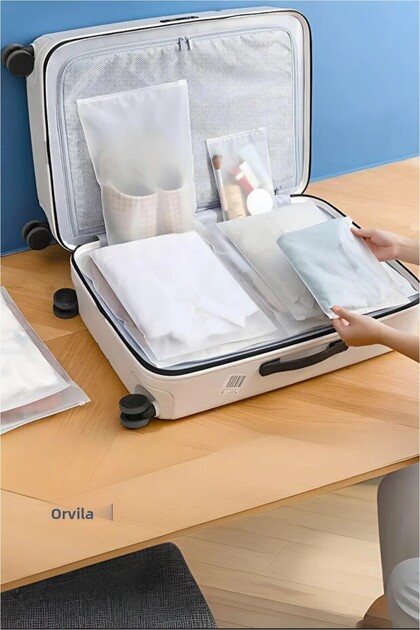 10 Pieces Frosted Zipper Bags 22X15Cm - Luggage and Suitcase Organizer - Reusable