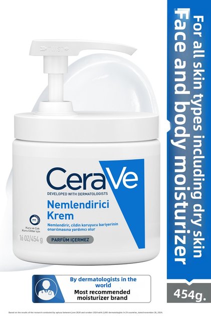 Moisturizing Face and Body Cream with Ceramide & Hyaluronic Acid for Dry Skin 454g