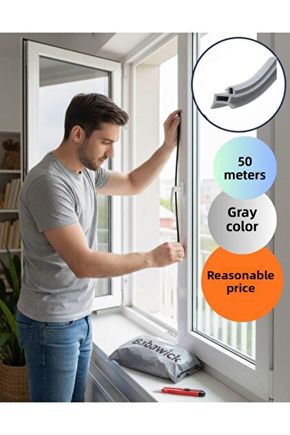 Pimapen Pvc Pen Door Window Weatherstrip Seal 50 Meters Gray