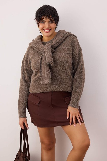 Wardrobe Essentials Vizon Yün Karışımlı Premium İplik Triko Kazak TBBAW26AN00051
