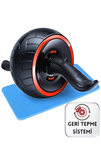 Profesyonel Geri Tepmeli Ab Wheel Roller Karın Kası Egzersiz Tekerleği Mekik Aleti Max150Kg
