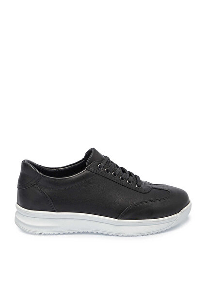 Siyah Hakiki Deri Erkek Sneaker - E25I1AY57304-A23
