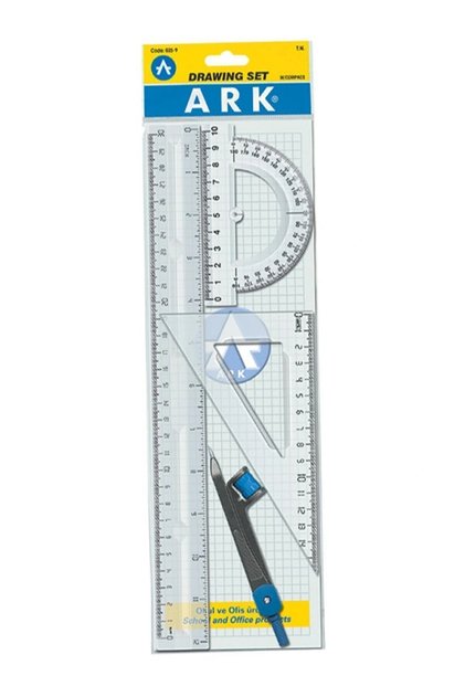 Set de desen 4 piese cu riglă de 30 cm