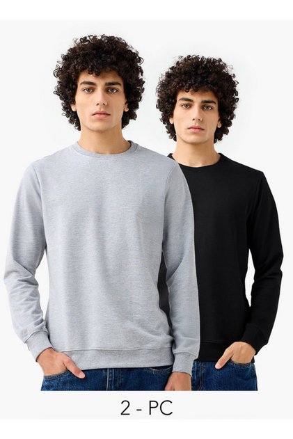 Men Regular Fit Cotton Blend Sweatshirt - Set of 2