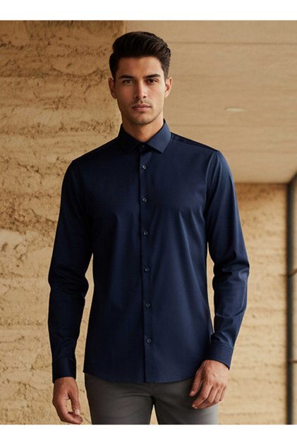 Men Regular Fit Spread Collar Long Sleeves Shirt