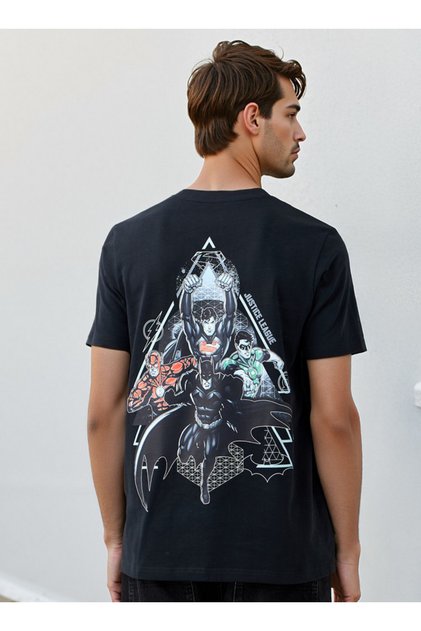 Justice League Print Crew Neck T-shirt