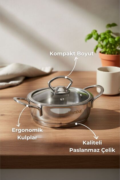 BAMBOO CDS600PG　新品 Bambum Daphne - Çelik Tencere Sığ 14x5 Cm - Fiyatı, Yorumları