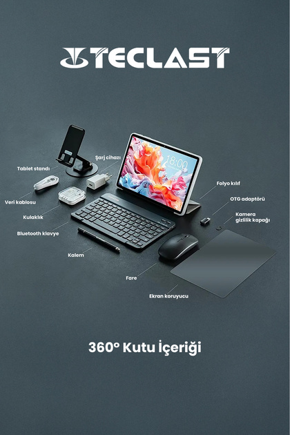 TECLAST P30T 4/128 GB 10.1'' TABLET +KILIF+KLAVYE+MOUSE+KULAKLIK+