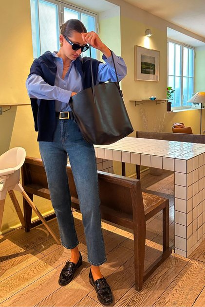 BELİ LASTİKLİ DENİM PANTOLON