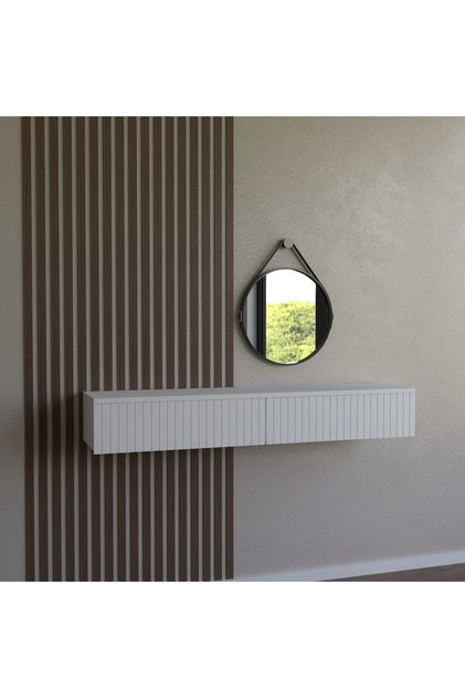 Konsol İki Çekmeceli | Dresuar | Duvara Monte MDF Ahşap Raf | Makyaj Masası 130cm uzunluk