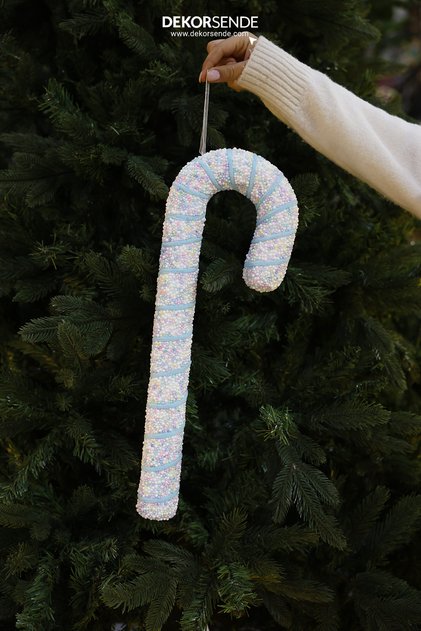 Christmas Ornament Pastel Color Cane Blue Pink 50 cm