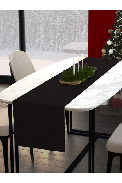 New Year's Concept Velvet Textured Panther Black Runner