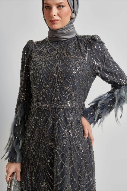 PUL PAYETLİ ABİYE ELBİSE 50501
