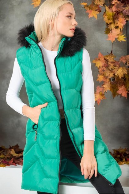 Vestă de damă verde uni Z6761