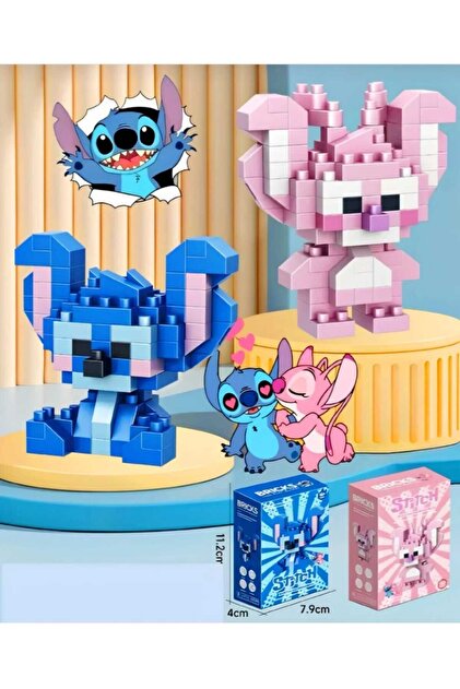 Gekan Stitch ve Angel Bricks Karakter Figürü 3d Yapboz Puzzle Yapı