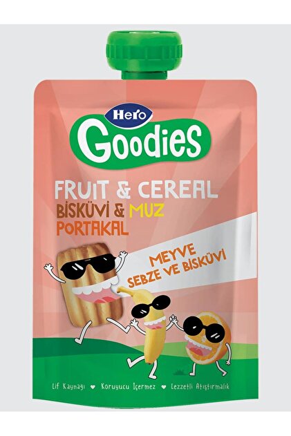 Hero Baby Goodies Bisküvi Muz ve Portakallı Meyve Püresi100g
